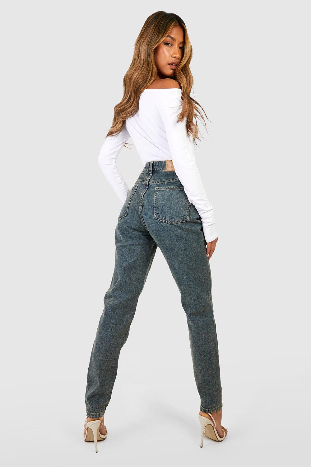 Ripped mom jeans store boohoo